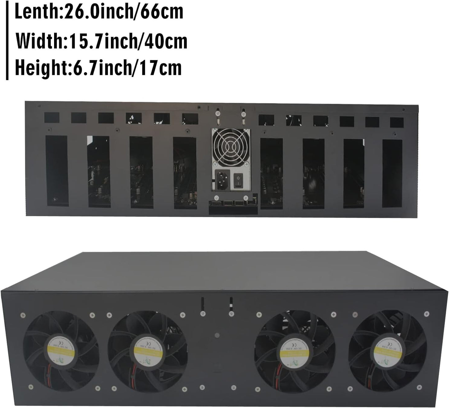 AXOTEN GPU 8 Mining Rig Frame 68mm Slots Power Supply Without