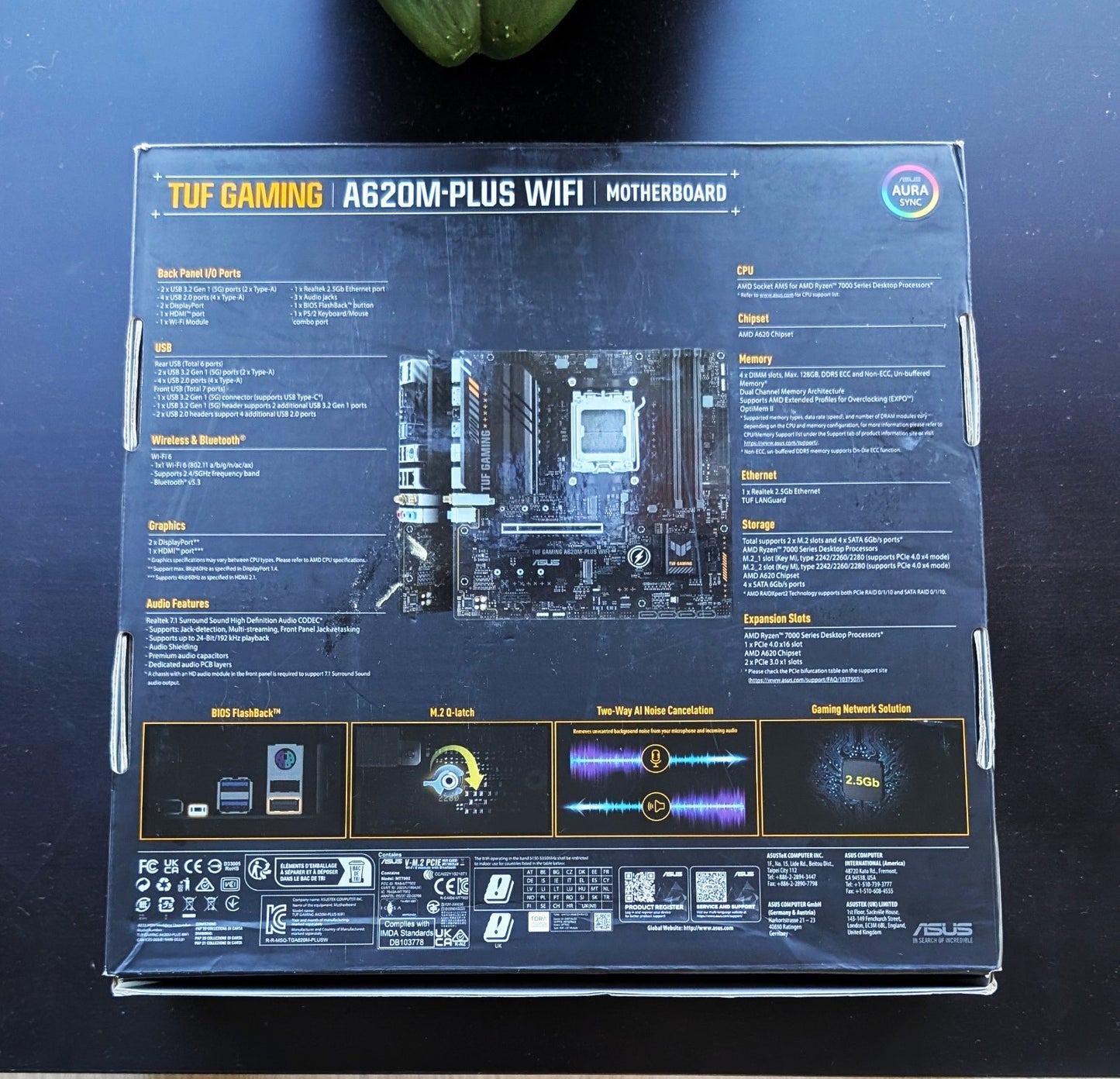 ASUS TUF A620M-PLUS WiFi AM5 mATX Motherboard – DDR5, M.2, Wi-Fi 6, HDMI
