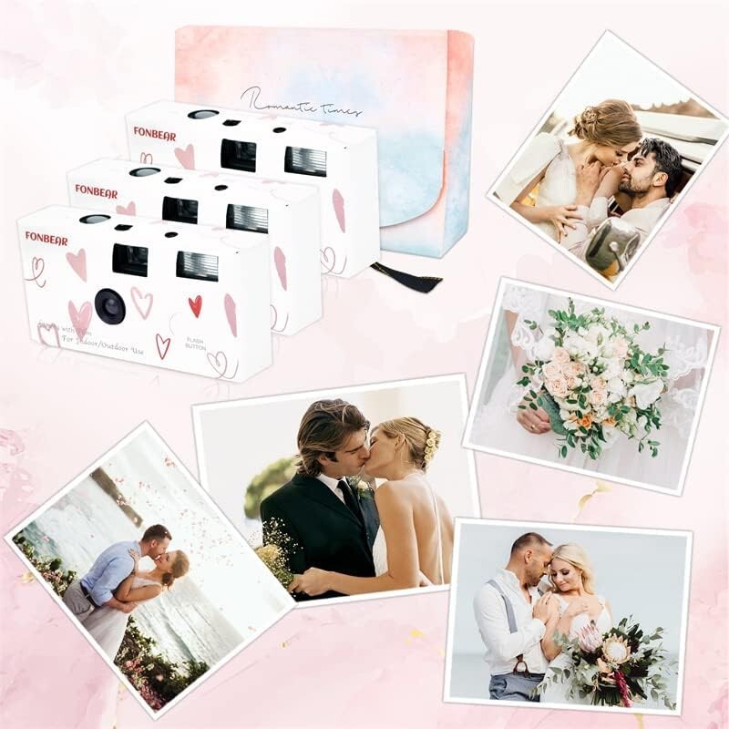 FONBEAR EXP- Disposable Cam Wedding 3 Pack 27 Single Use Cameras 35mm Film