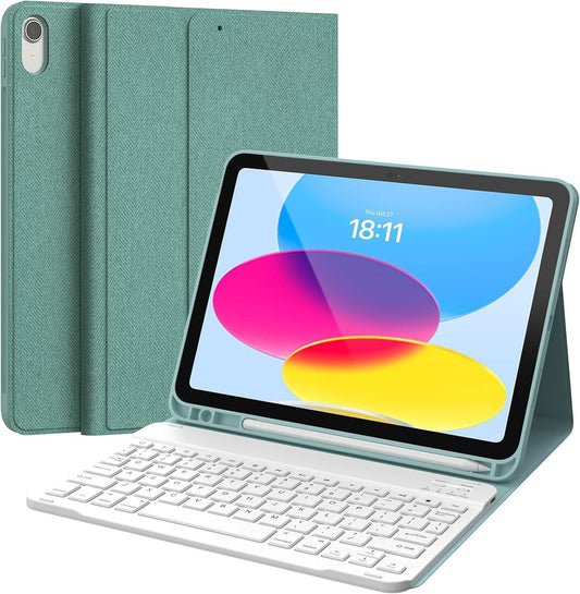 Step Series iPad 10th Gen Keyboard Case 10.9" Detachable, Protective - Lake Blue