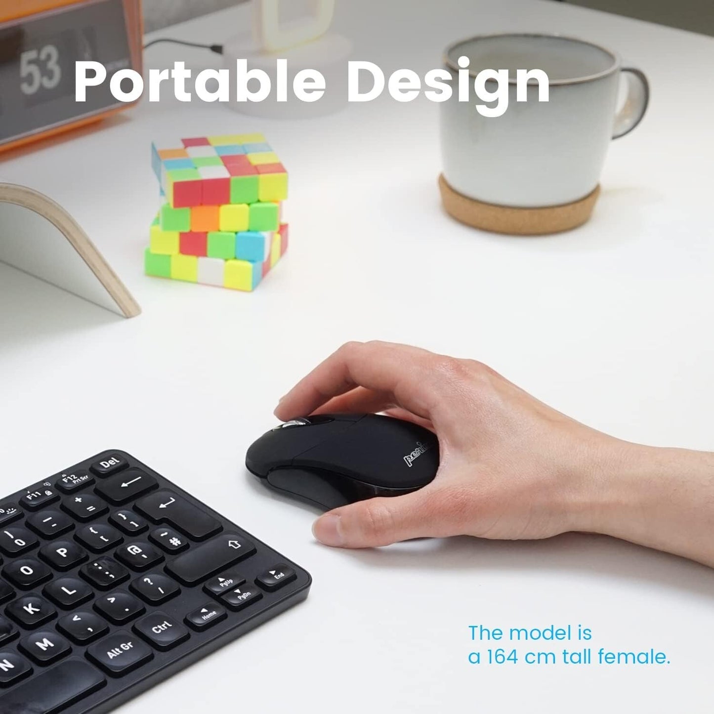 PERIMICE-802B Wireless Bluetooth Mouse Portable Design Windows iOSBlack