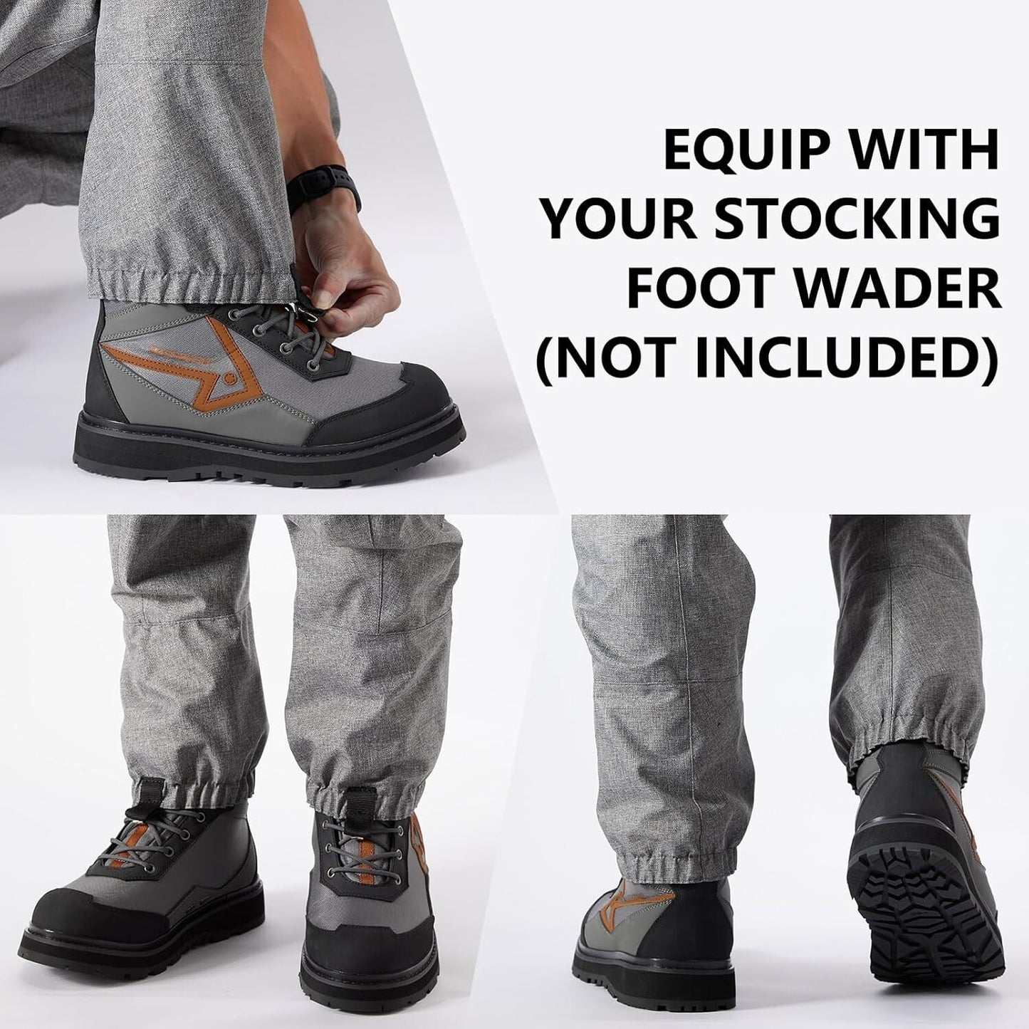 BASSDASH Mens Wading Boots Lightweight AntiSlip Rubber Sole Fly Fishing Wading