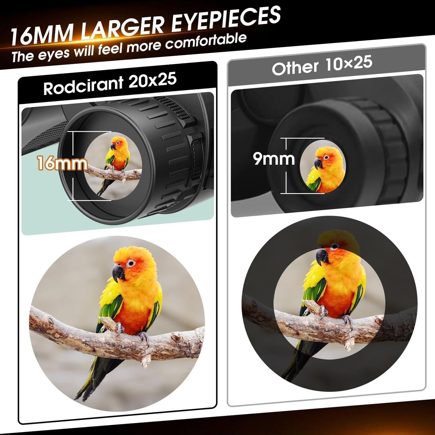 Compact Binoculars 15x25 Adults Kids Waterproof Binocular w Low Light