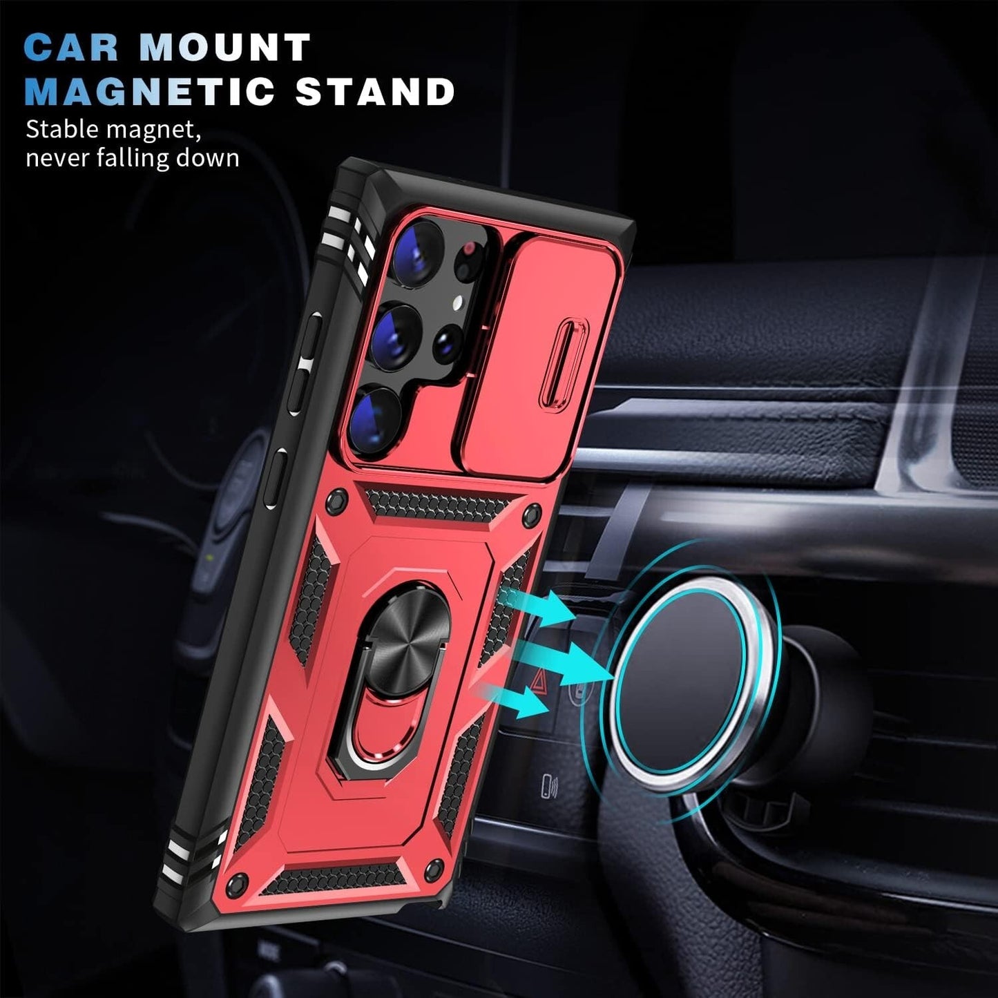 Samsung PASNEW S23 Galaxy Ultra Kickstand Slide Camera Cover MultiLa