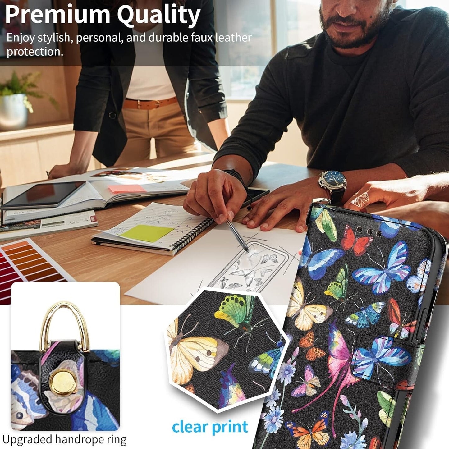 Compatible iPhone 13 Pro Max Wallet Magnetic Detachable w Card Holder