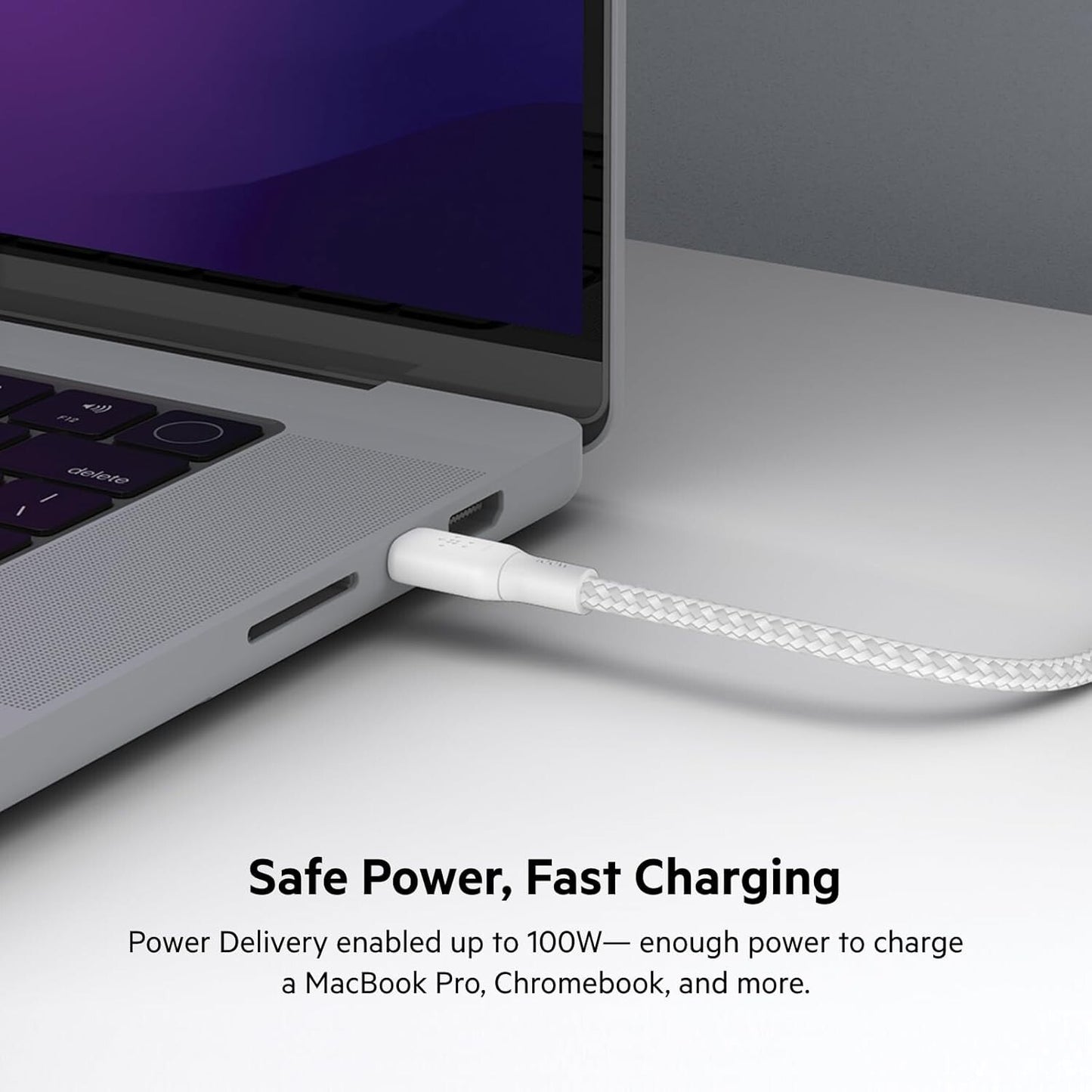 USB-C USB-C Belkin BoostCharge Braided to 2M66ft Fast Charging Cable