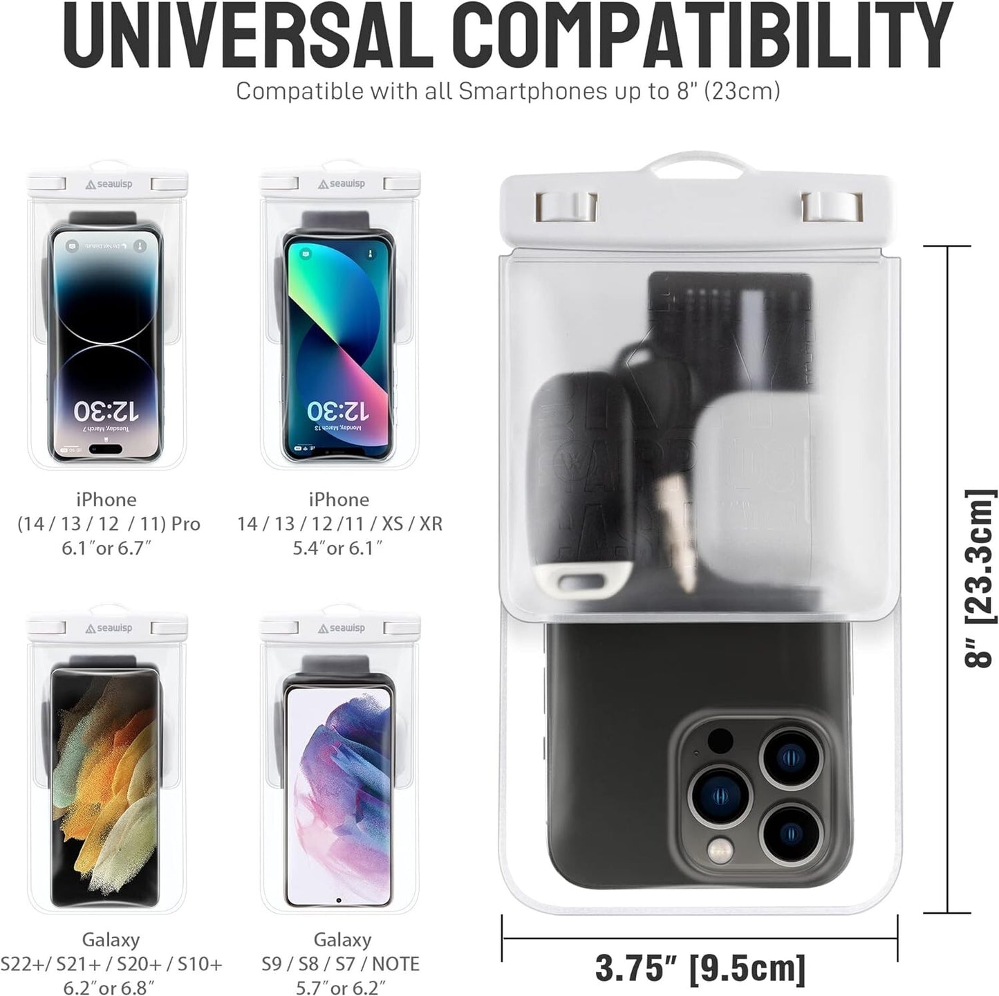 Seawisp Universal Waterproof Phone Pouch Double Space Clear