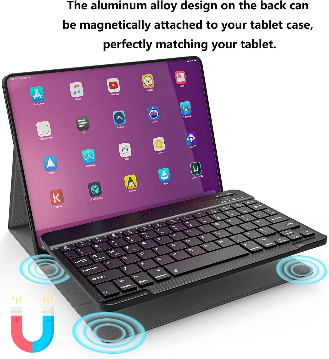 Ultra-Slim Bluetooth Keyboard for iPad/iPhone/Android/Tablet – Rechargeable