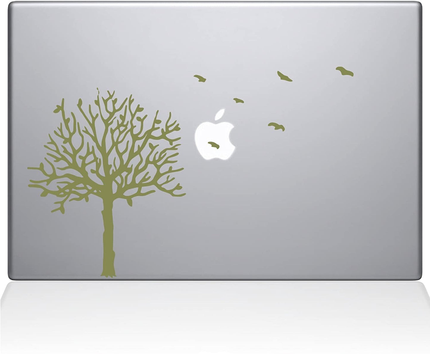 2094-MAC-13P-G Decal Guru Tree Birds Decal Vinyl Sticker Gold 13 Mac