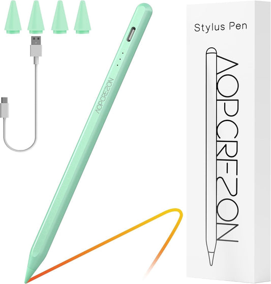 Stylus Pen for iPad,Palm Rejection Tilt Sensitivity Fast Charging Pencil Green