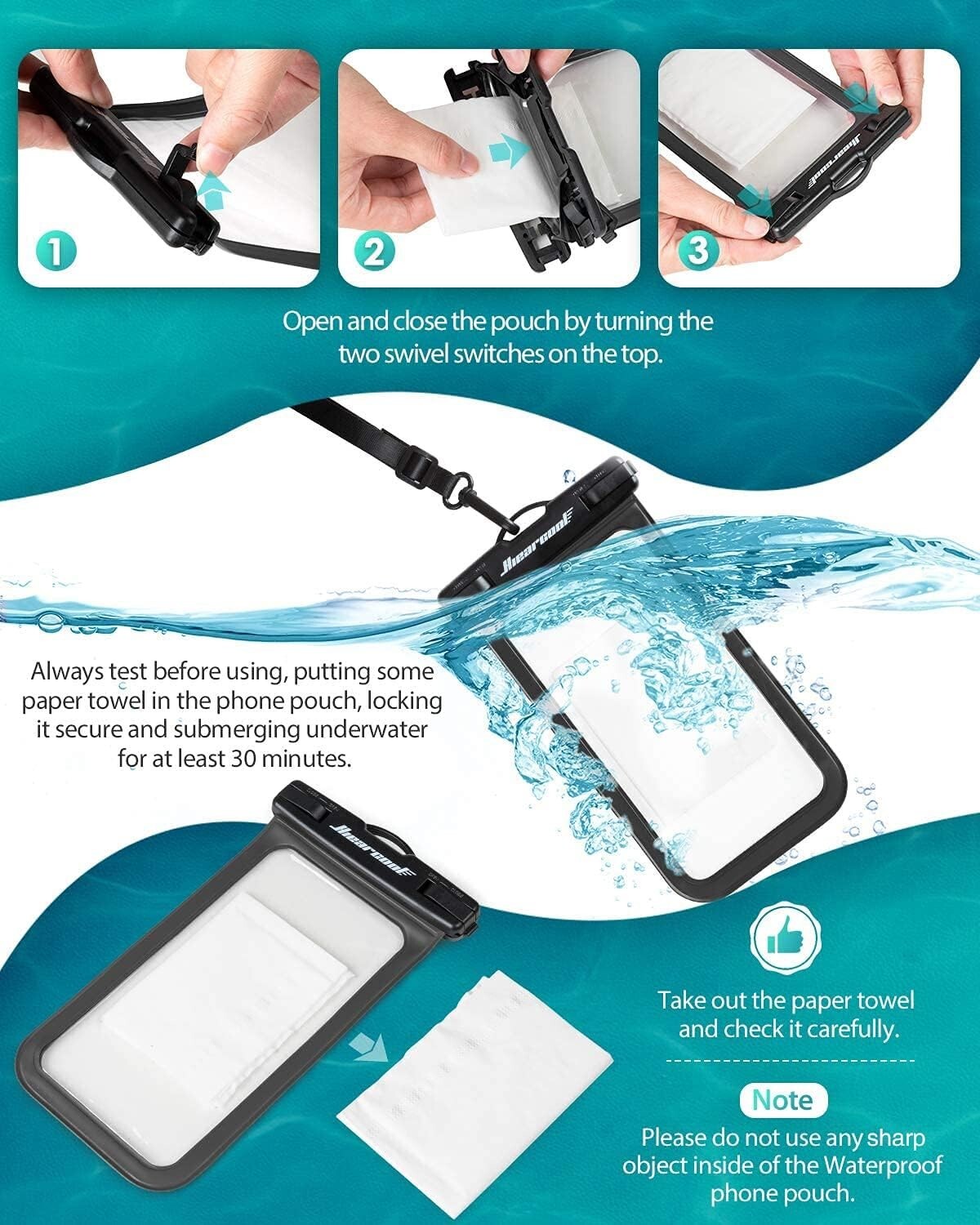 15-12 IPX8 Waterproof Phone Pouch Waterproof Phone iPhone Pro Max