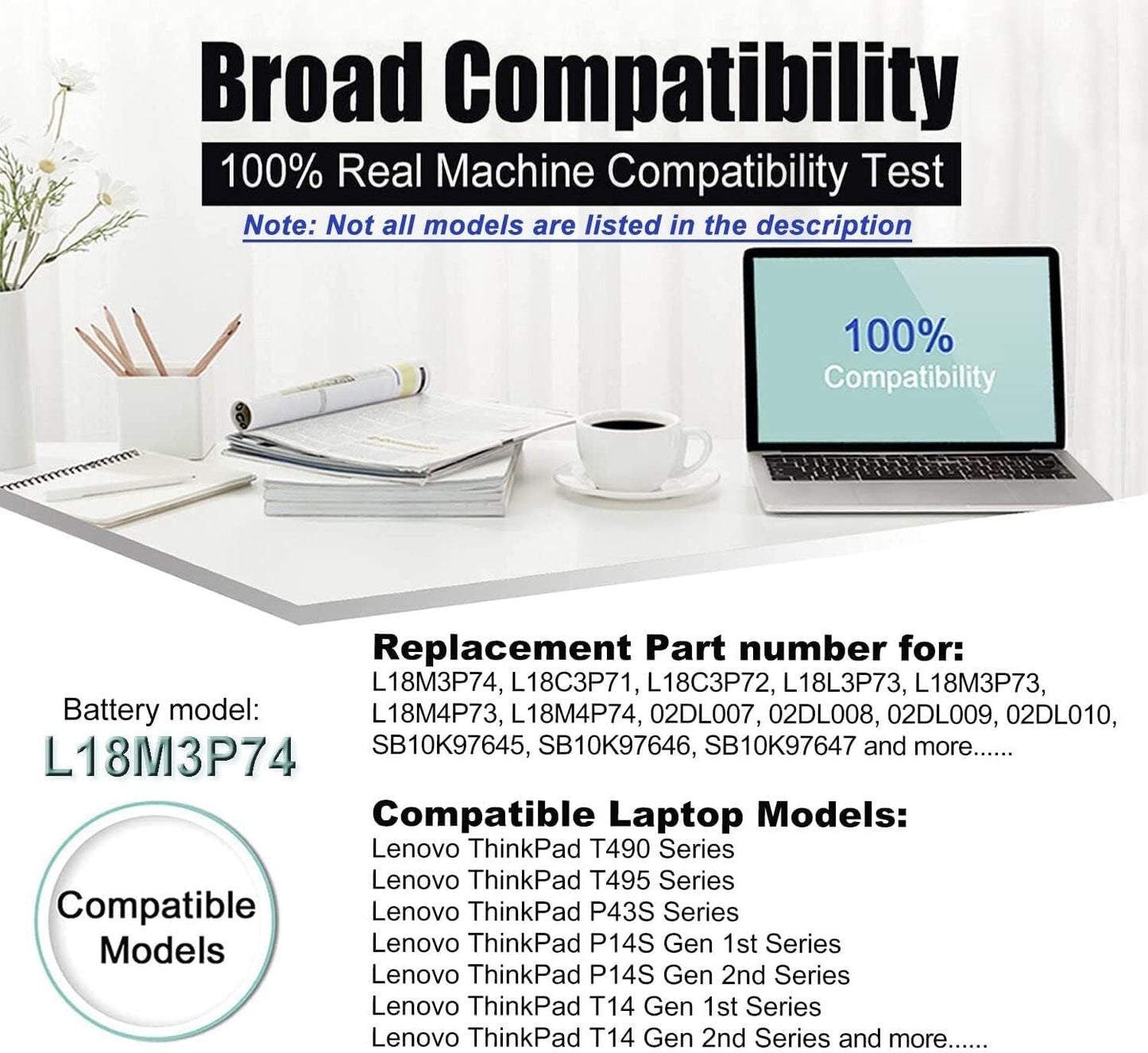 BOWEIRUI L18M3P74 Battery Lenovo ThinkPad P4