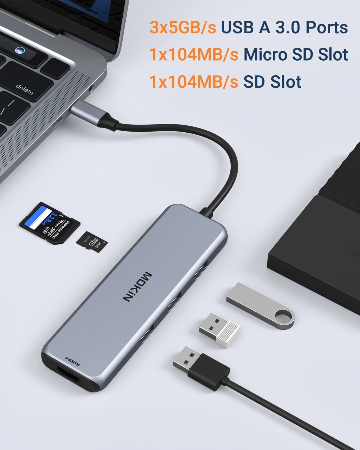USB USB C Docking Station Dual DisplayPort MOKiN C Hub Dongle 2 DP