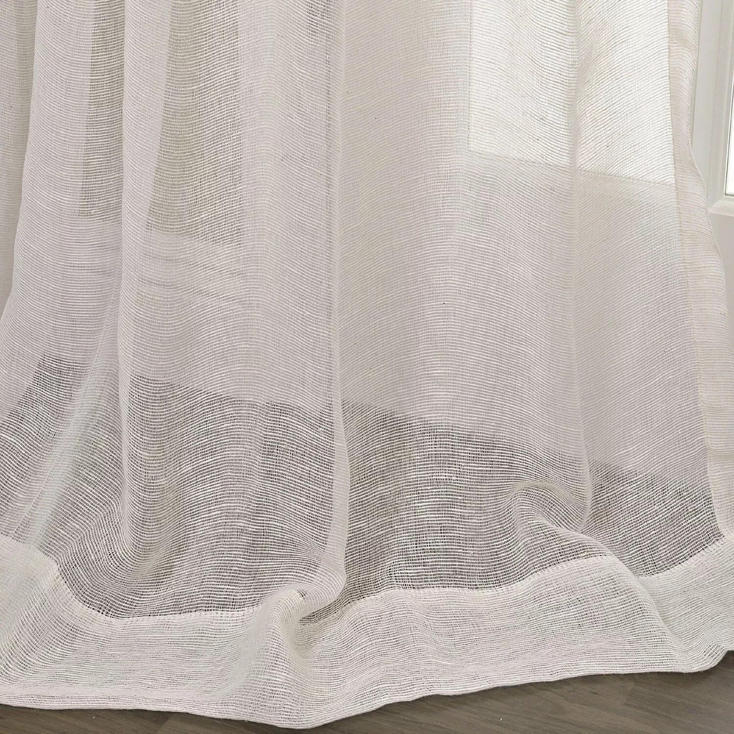 SHLNCH-J0105-108 Half Price Drapes Linen Sheer Curtain Open Weave Cream