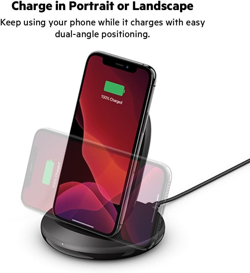 15W Belkin Wireless Charging Stand QiCertified Charger Stand iPhone