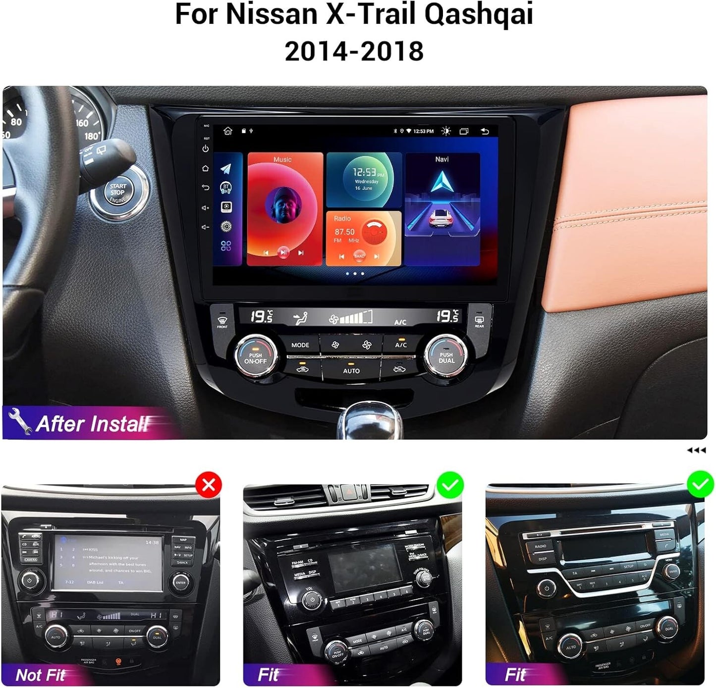 Roadanvi HD 102 8G Android Car Stereo Carplay Android BT Touch Screen