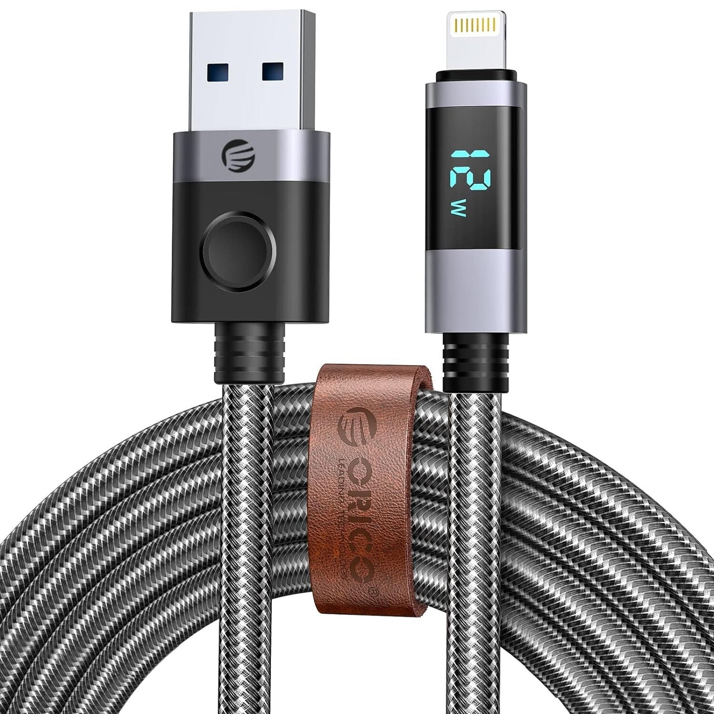 ORICO USB-A to Lig tning Cable to Lig tning Charger Cable Display Fast