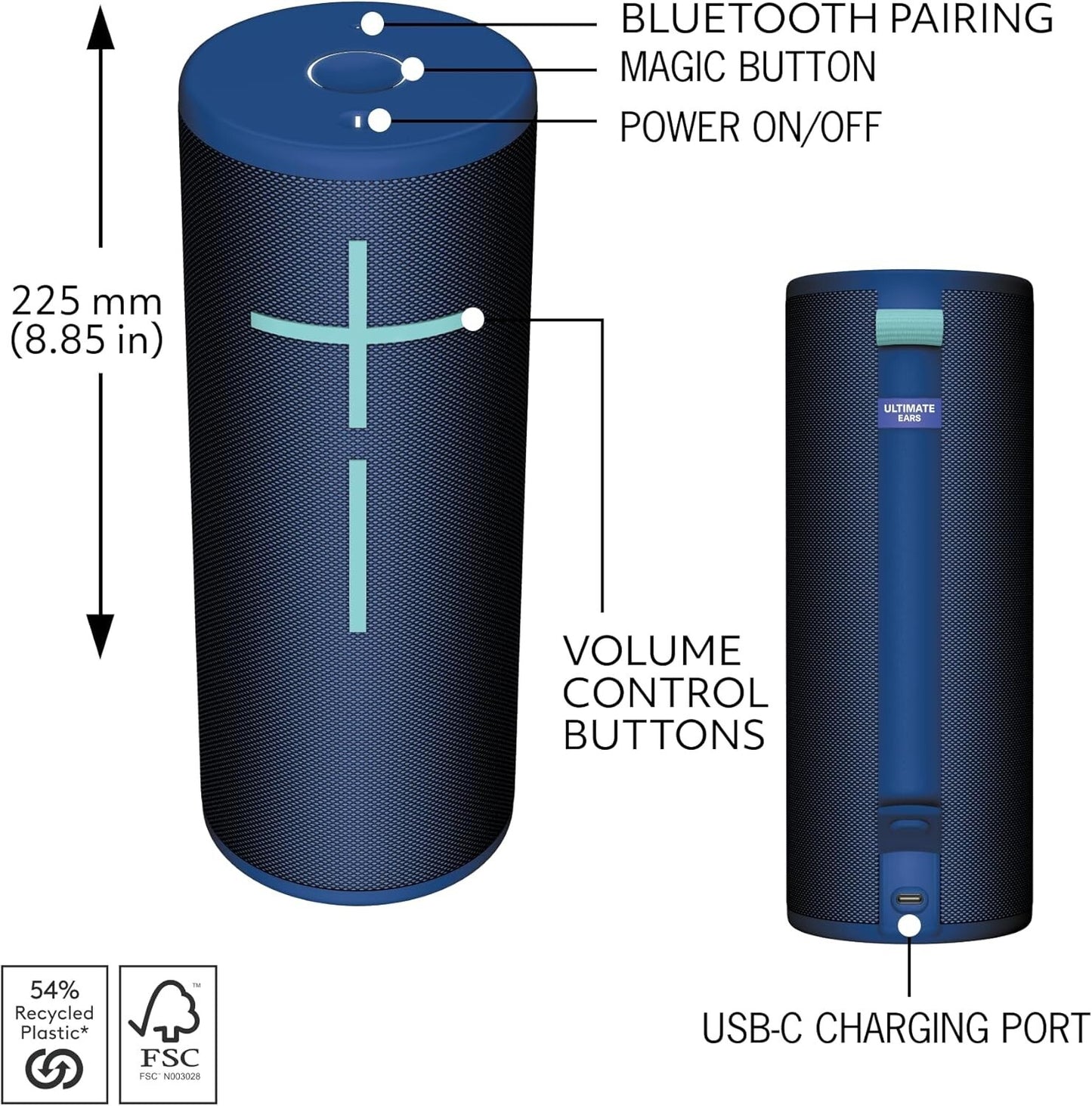 360 Ultimate Ears Boom 4 Portable Waterproof Bluetooth Speaker 15Hr Battery