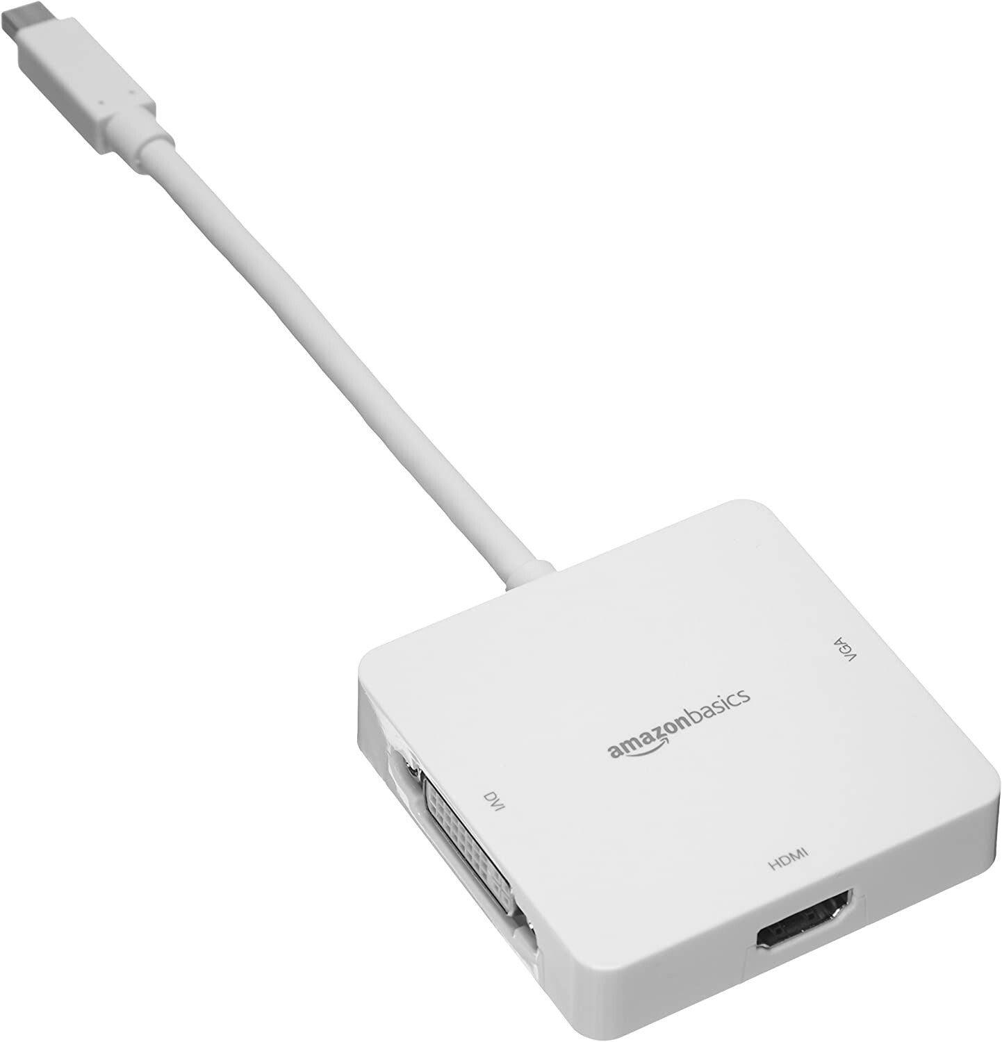 Amazon Basics MPA_MDP_W Mini DisplayPort Thunderbolt to HDMI DVI VGA Adapter