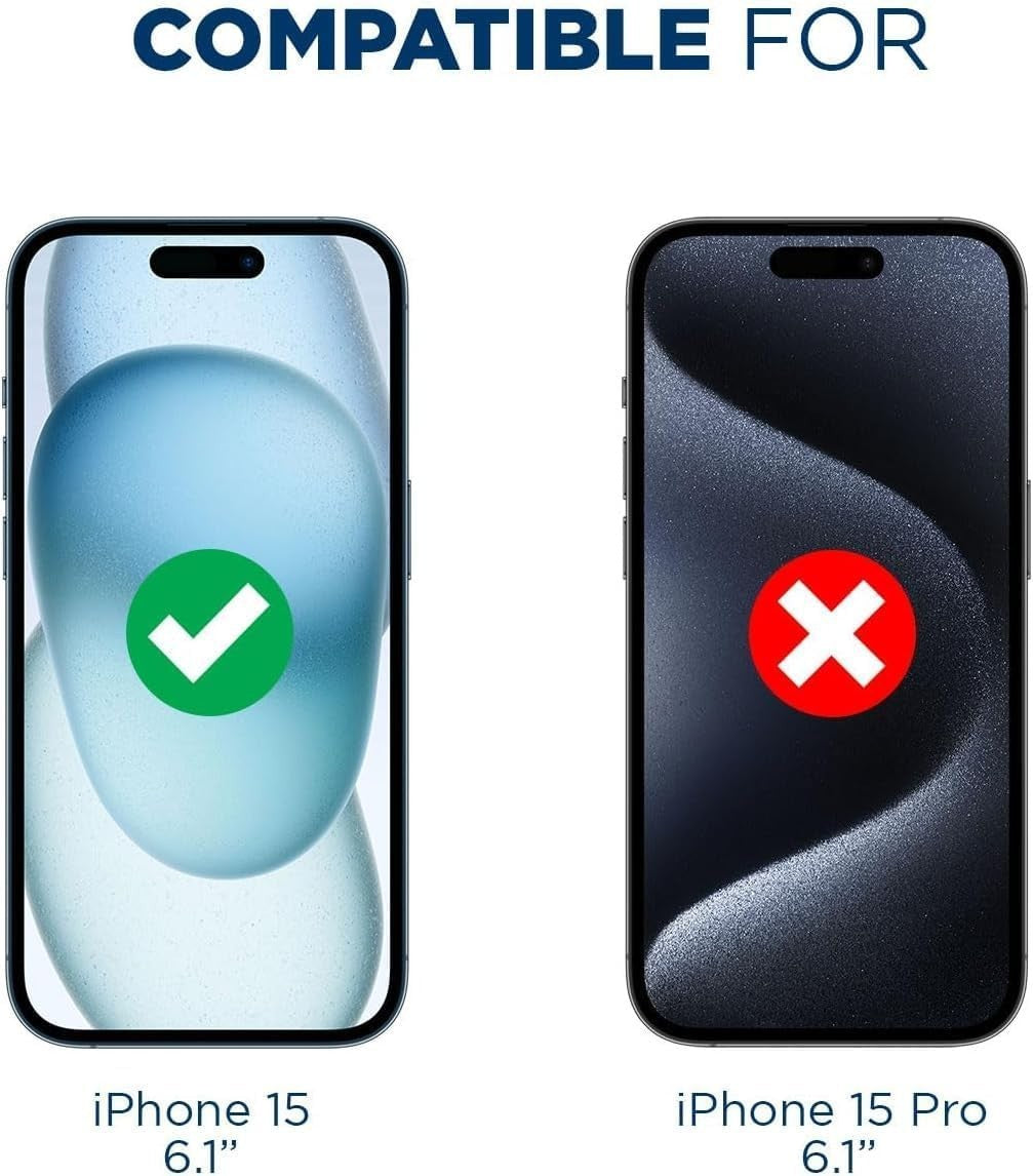 SaharaCase ZeroDamage iPhone 15 Plus 6.7" Tempered Glass Screen Protector 2-Pack