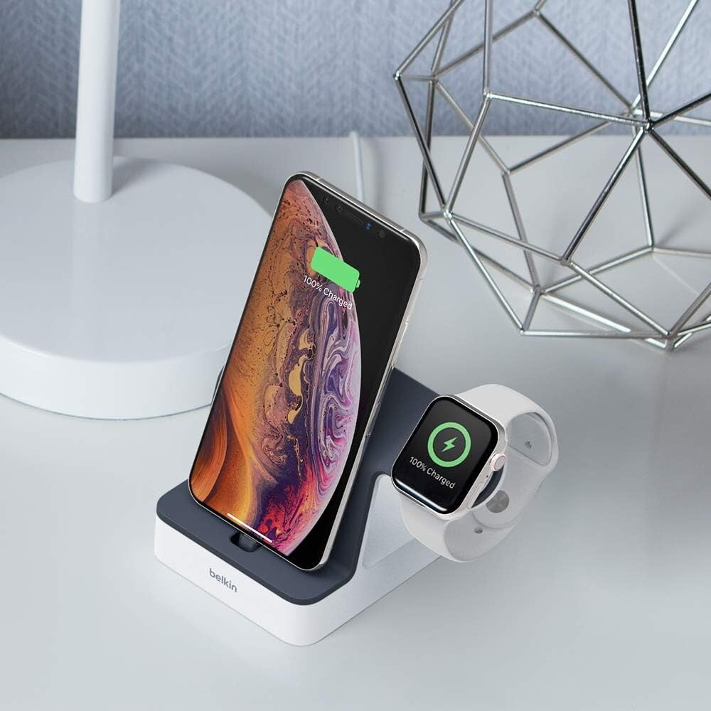Belkin Powerhouse Charge Dock WHITE for Apple iWatch iPhone F8J200TTWHT