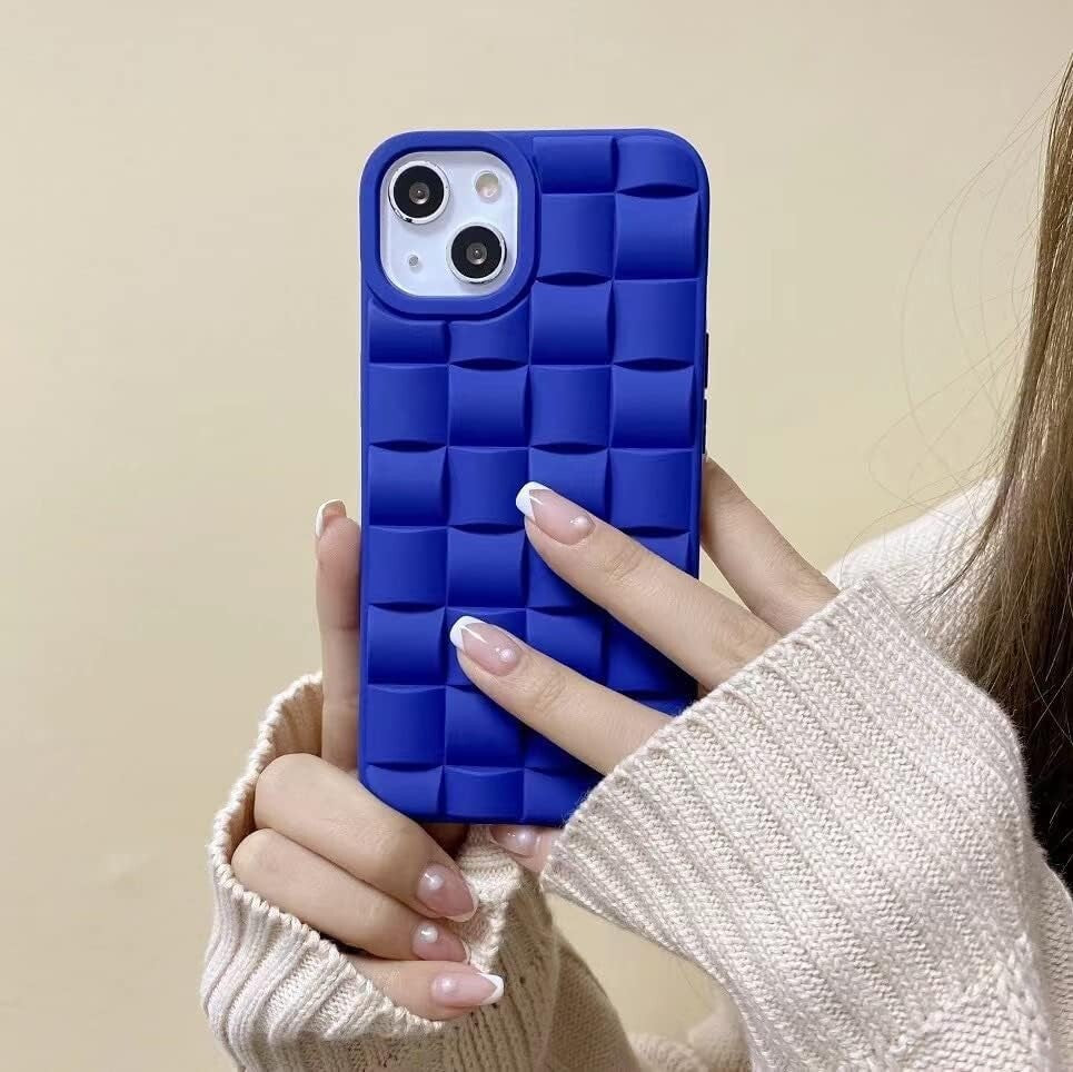 TPU iPhone Cute 3D Weave Grid Lattice Print Design Soft Silicone Camera