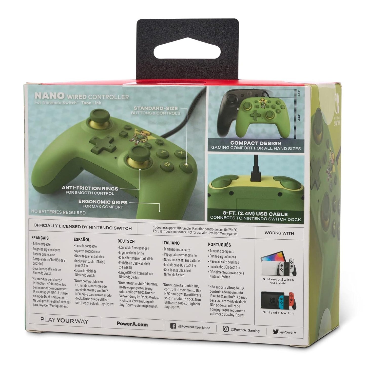 PowerA Nano Wired Controller Nintendo Switch Toon Link Nintendo Switch