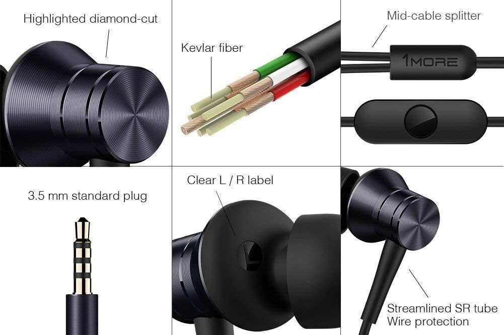 E1009 1MORE Piston Fit In-Ear Headphones Microphone Black