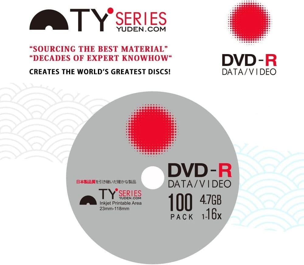 PlexDisc TY DVD-R 16X 4.7GB White Inkjet Hub Printable 50pk Cake Box