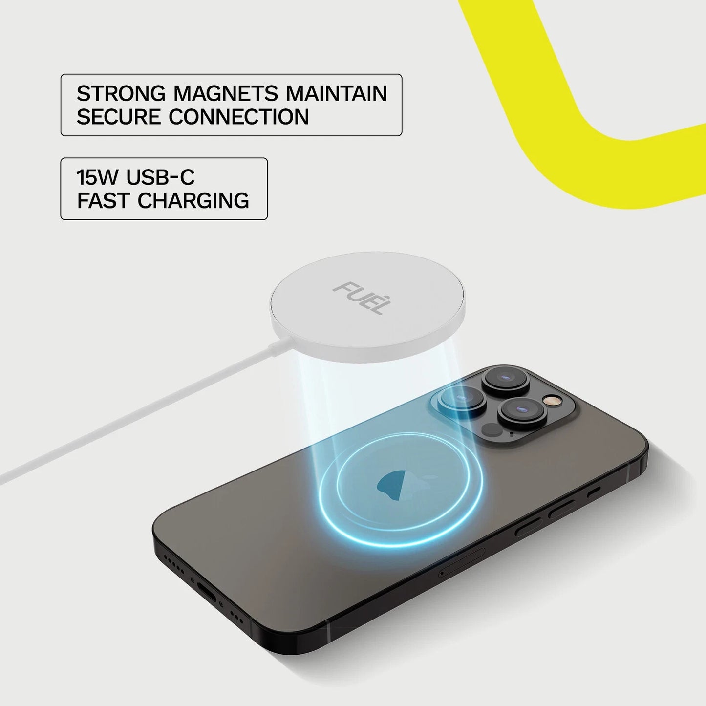 Fuel 15W MagSafe Wireless Charger Fast Charging for iPhone 12–17 & AirPods