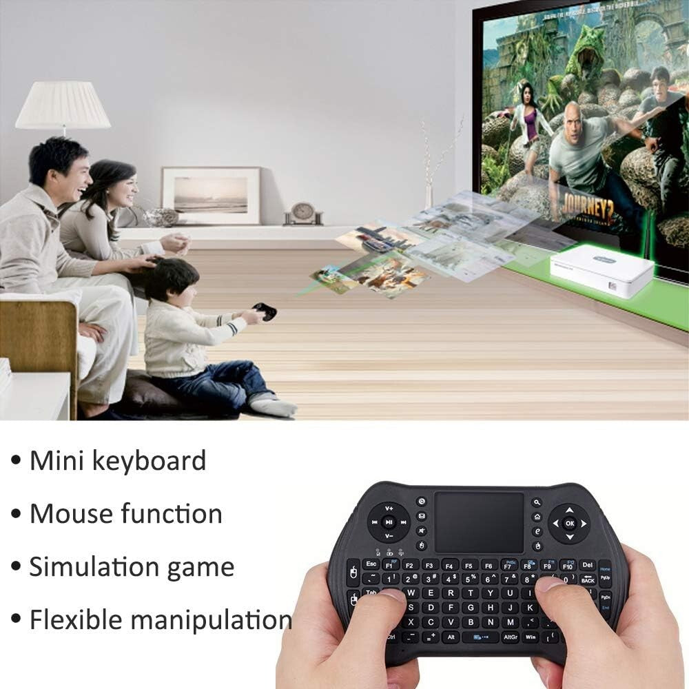 USB 24G Wireless Keyboard Touchpad Mouse Backlit Mini Keyboard MultiMedia