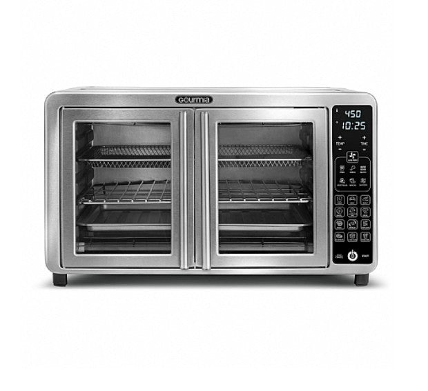 Gourmia GTF7660 Digital Air Fryer Oven – 19 Functions, SS, French Door, 12-Slice