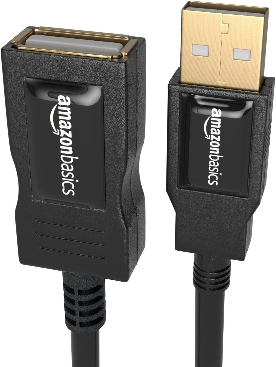 USB BLACK Amazon Basics Extension Cable 20 A Male to Female Adapter Cord 33f