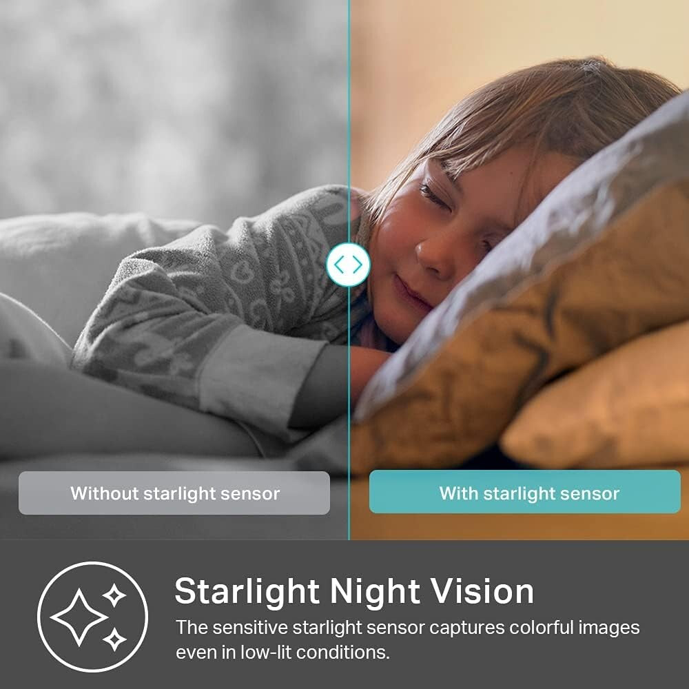 QHD Kasa 2K Security Camera PanTilt Starlight Sensor Color Night Vision M