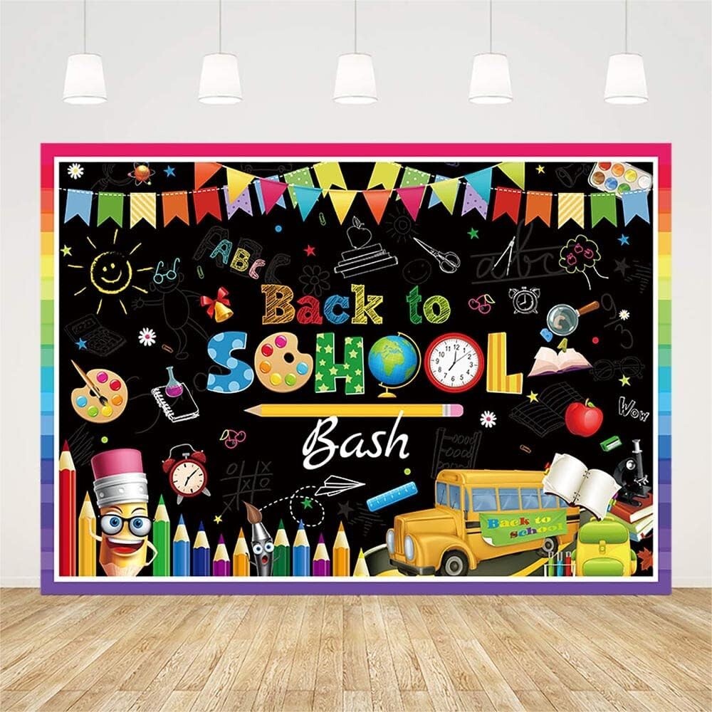 AIBIIN 7x5ft Back to School Bash Backdrop First Day of School Preschool