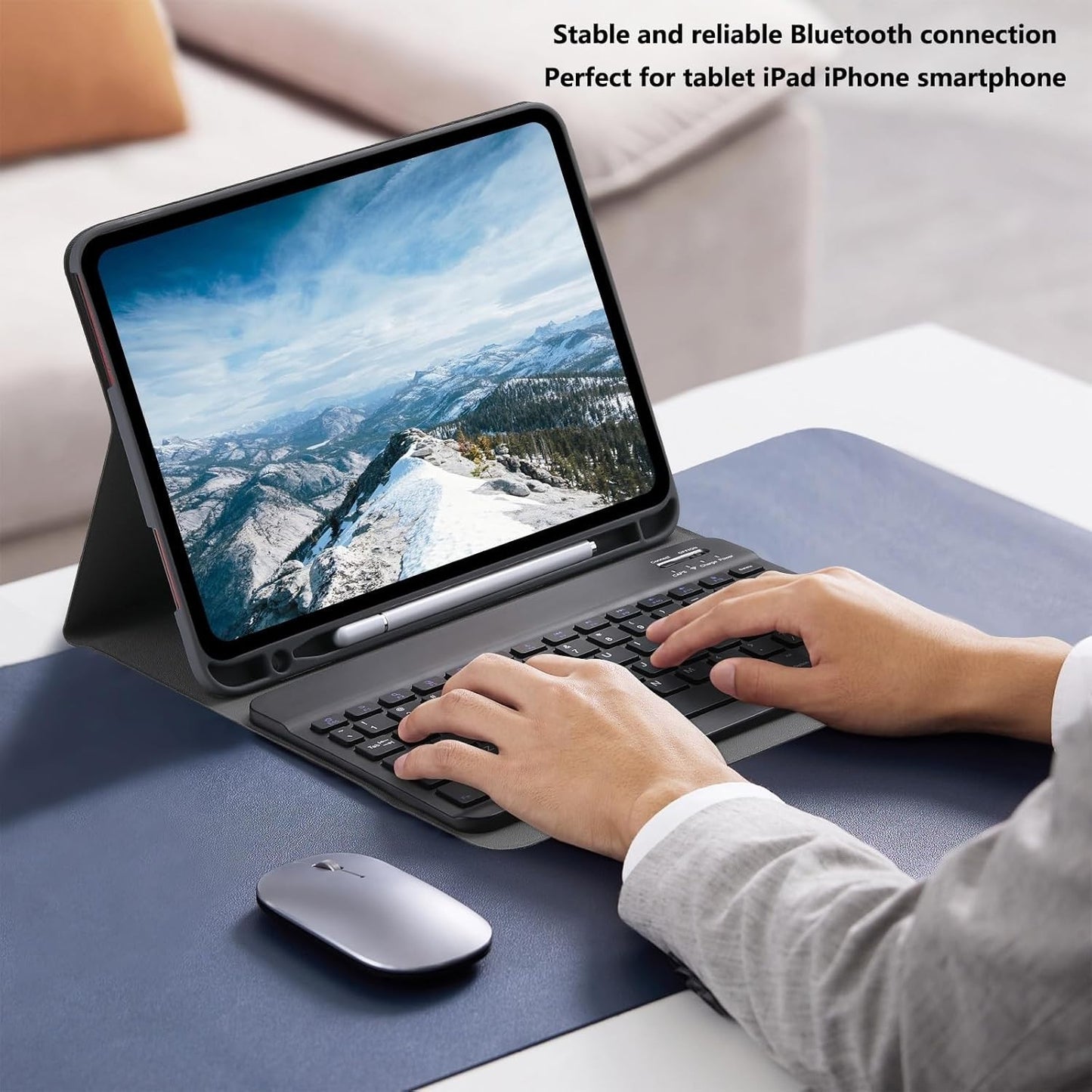 Ultra-Slim Bluetooth Keyboard for iPad/iPhone/Android/Tablet – Rechargeable