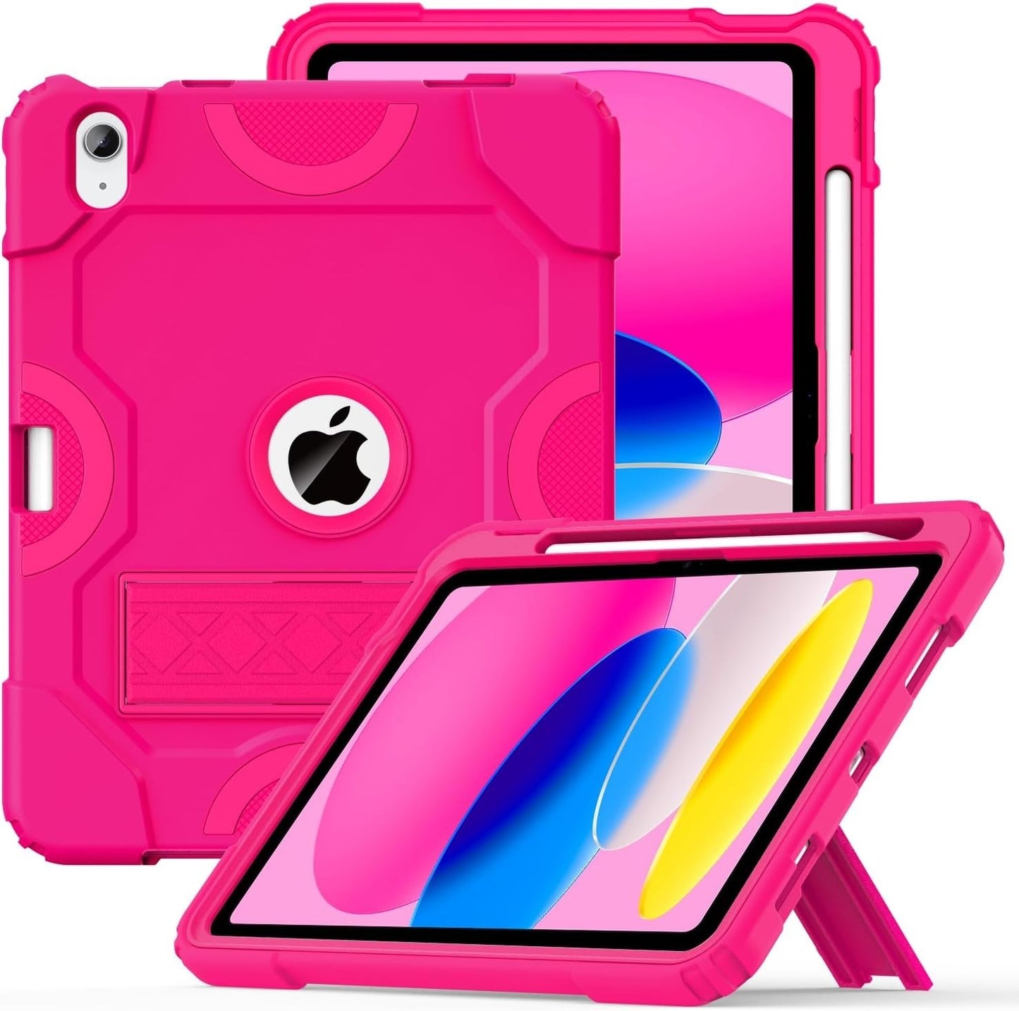 Cantis Case for iPad 11" 2025/10.9" 10th Gen w/ Kickstand & Pencil Holder Pink