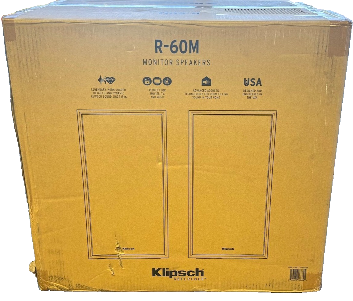 Klipsch R-60M 340W Bookshelf Speakers Pair Black