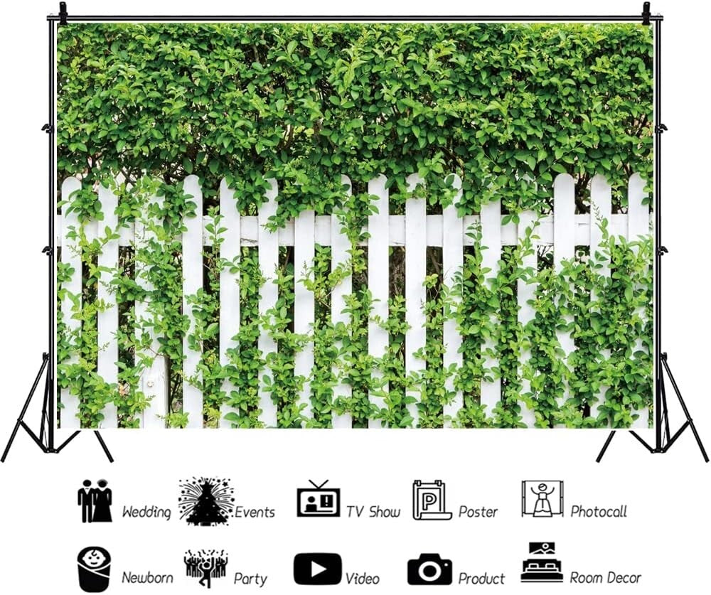 DASHAN Greenery Backdrop Spring Green Leaves Grass Nature Outdoorsy Baby 7x5ft
