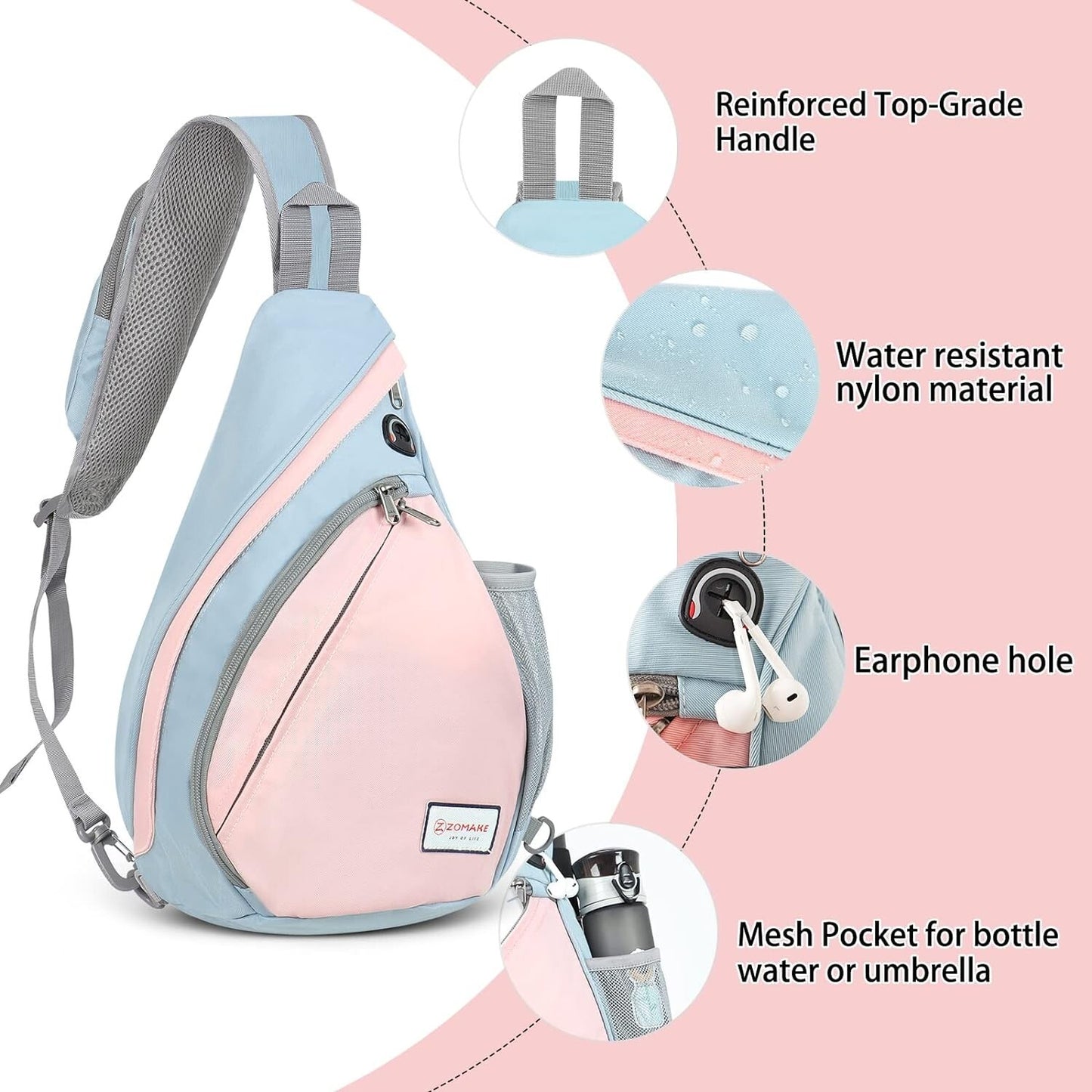 Sling Bag for Women Men:Small Crossbody Sling Backpack - Mini Water Resistant...