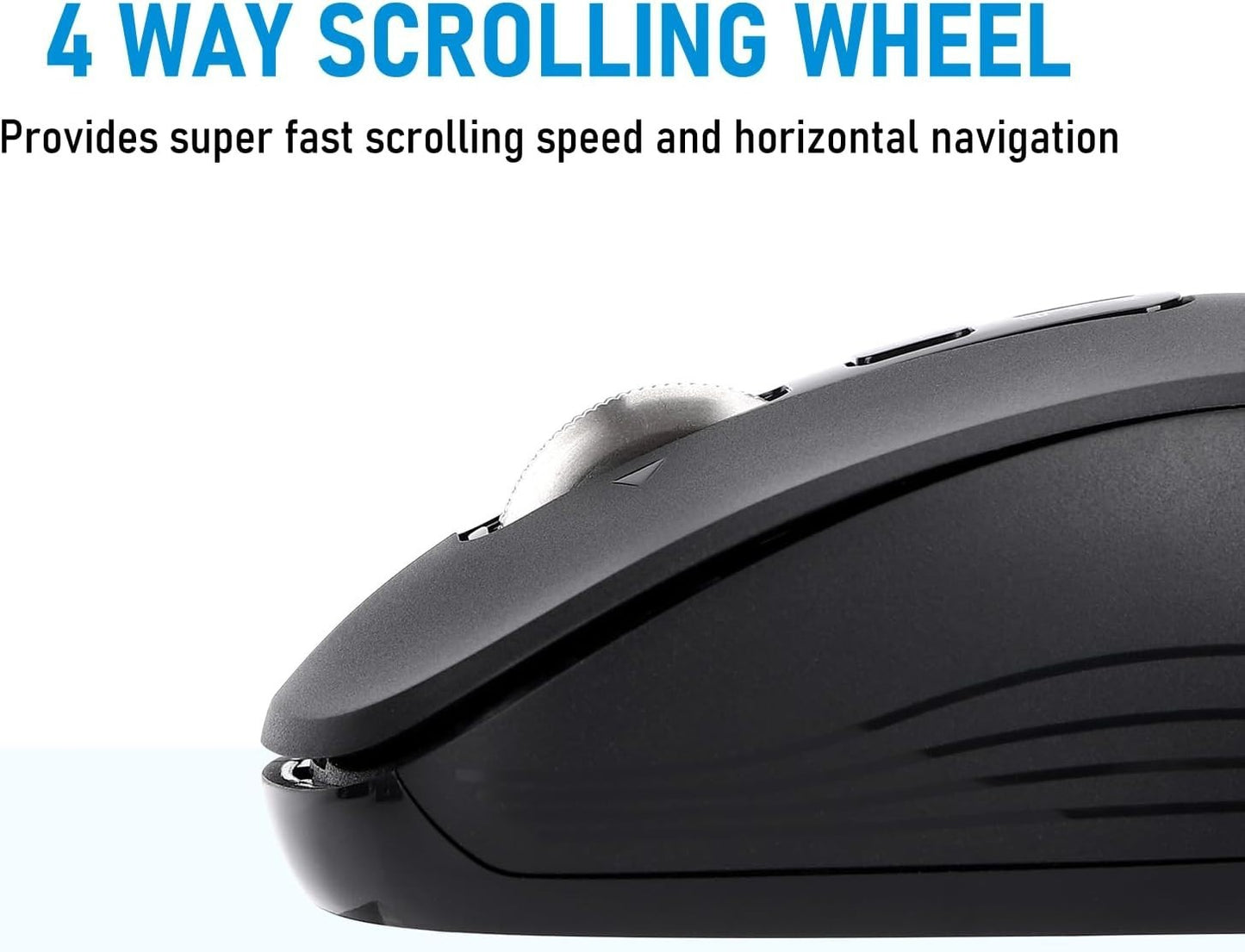 Wireless Mouse, Dual Bluetooth & USB, Silent Clicks, Adjustable DPI Rechargeable