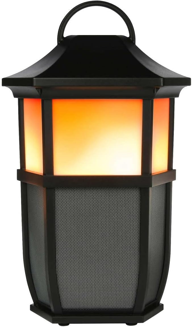 Acoustic Research Portable Outdoor Wireless Speaker, Led Flickering Flame Light