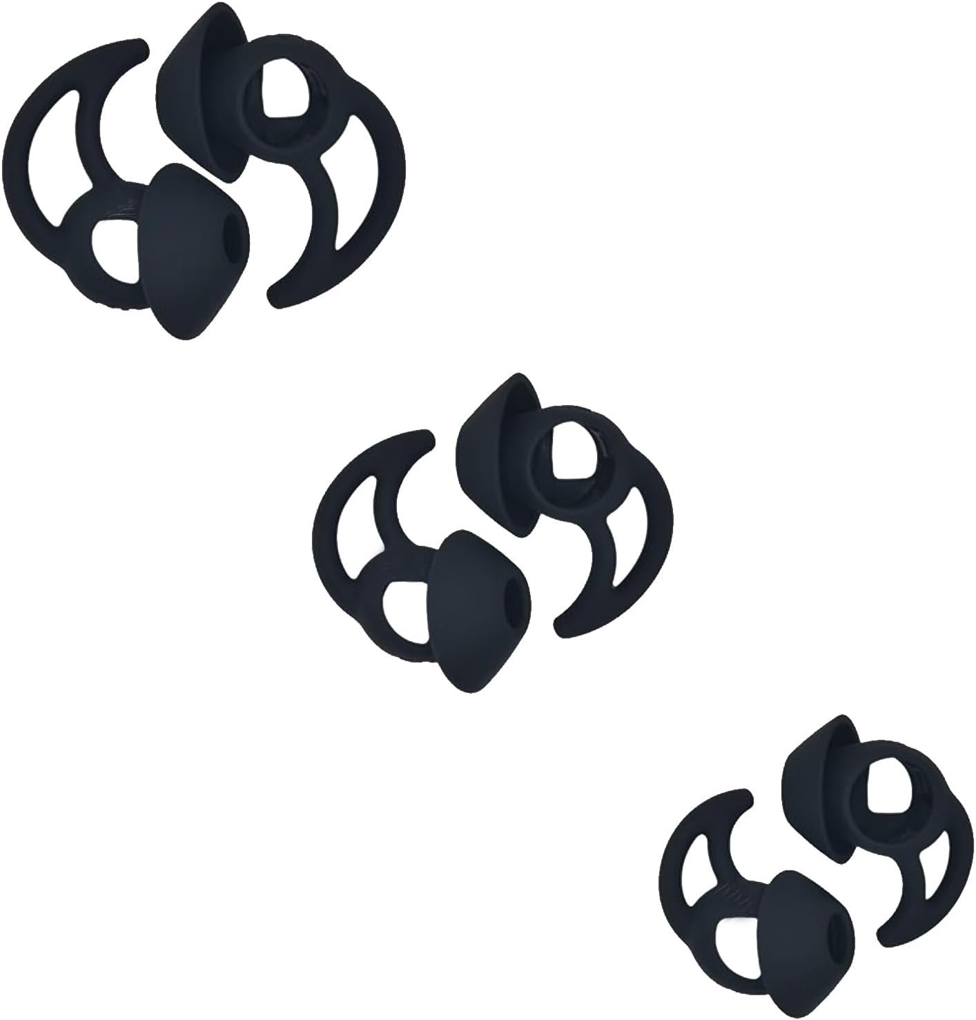 3 Pairs Ear Tips for Bose QuietComfort/Sport Earbuds – S/M/L Silicone Black