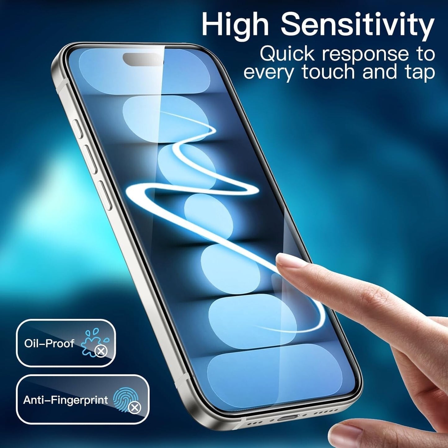 SaharaCase Tempered Glass Screen Protector 2Pack iPhone 15 Pro 6.1" Clear