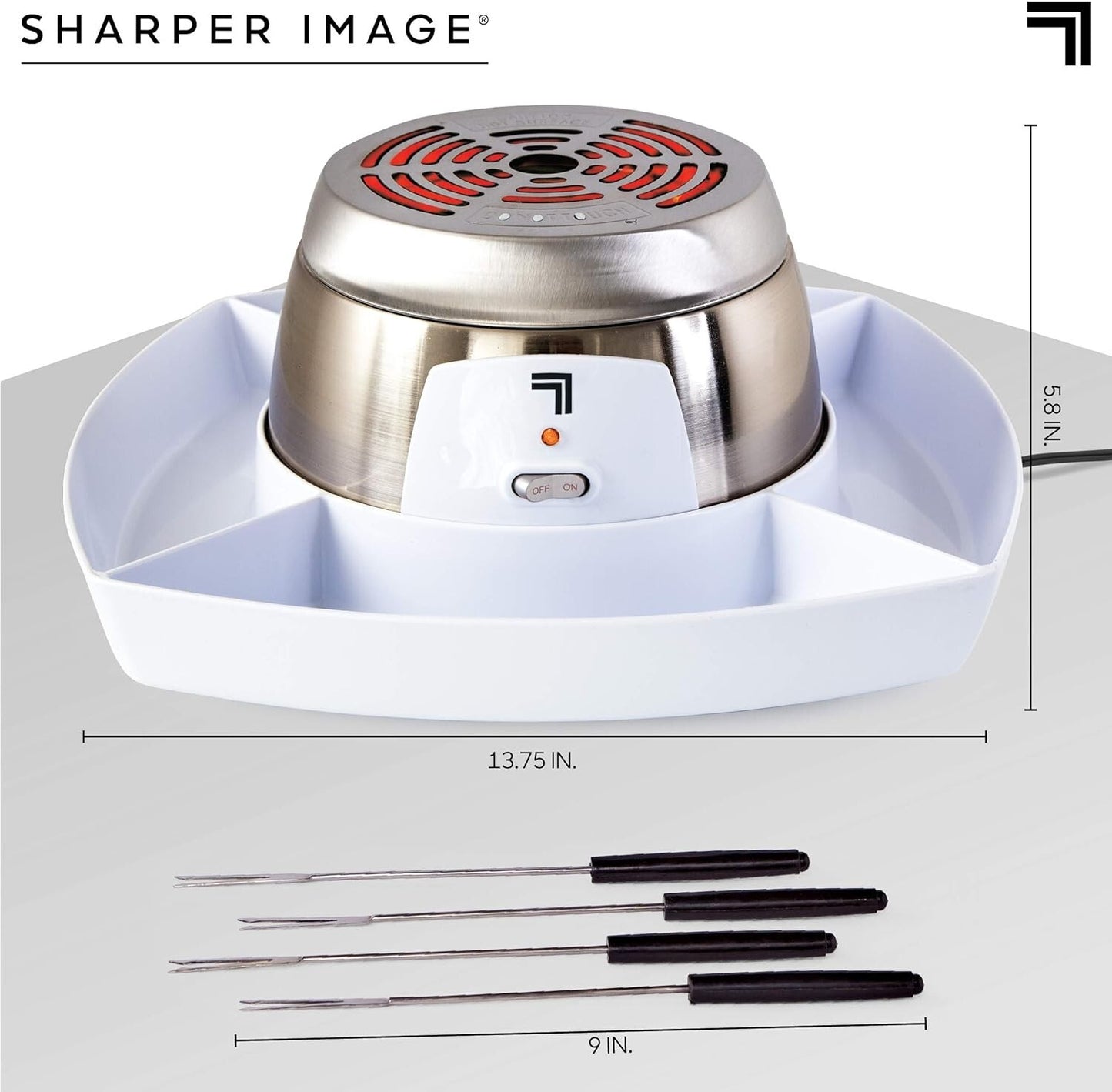 SHARPER IMAGE Electric Tabletop Smores Maker Indoors 6 Piece Set