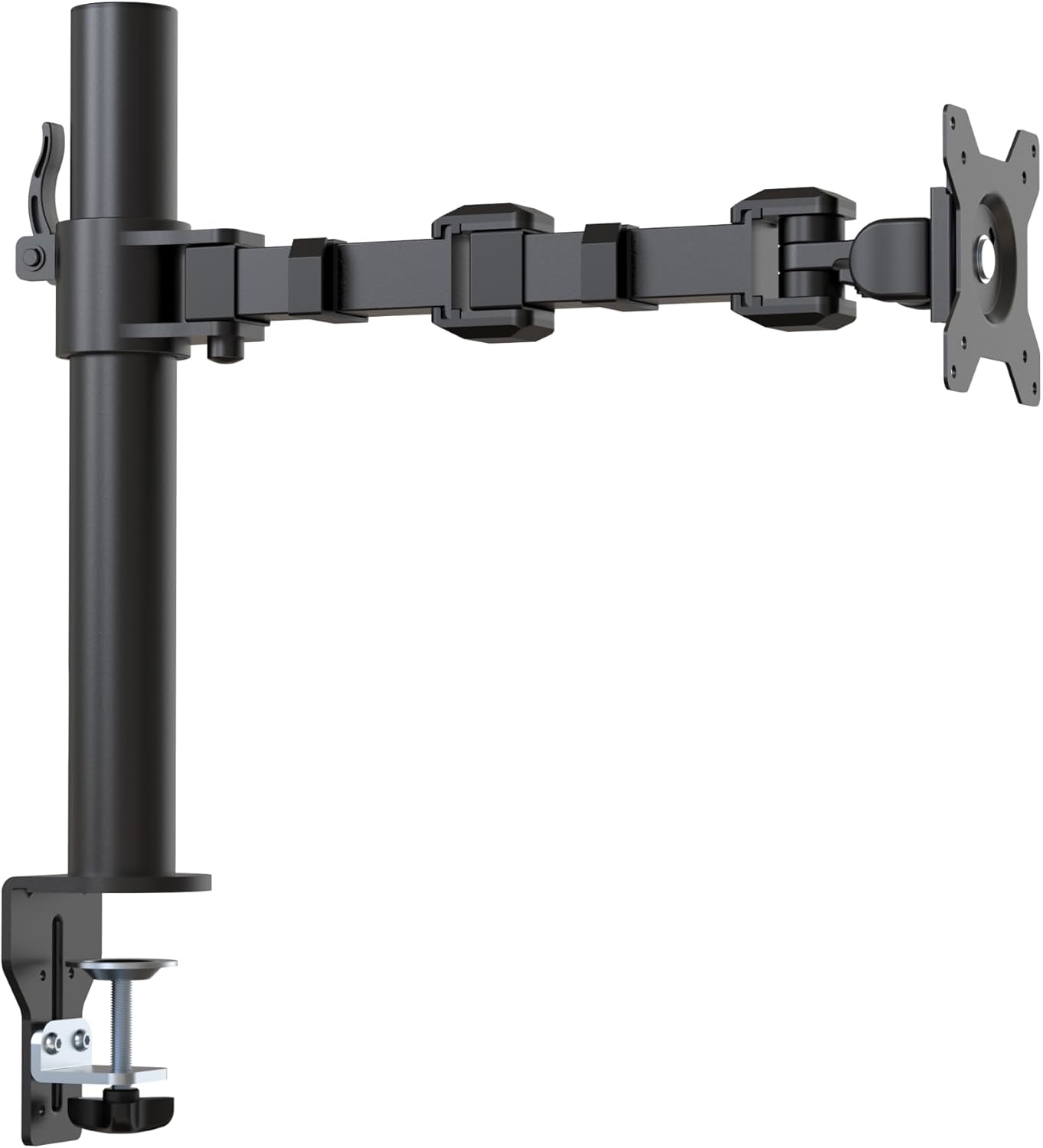 Amazon Basics Single Computer Monitor Stand with Cable Management, Height Adjustable VESA Desk Arm Mount, Fully Adjustable Tilt and Rotation, Steel, B