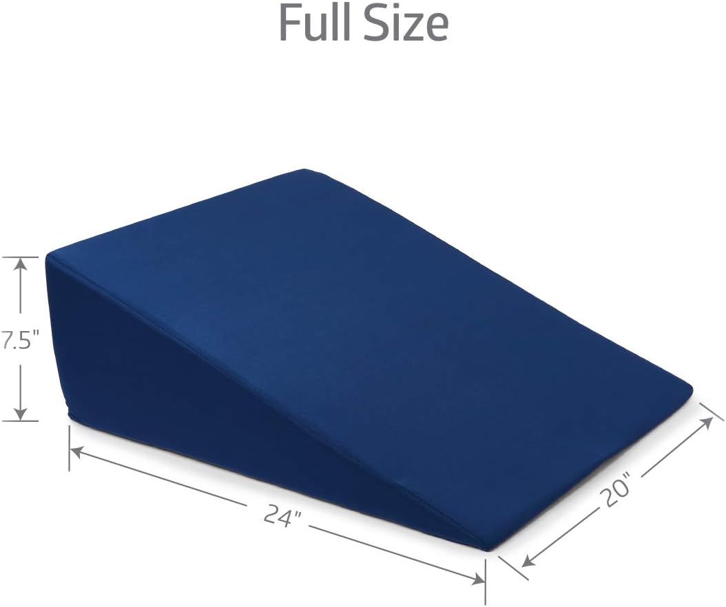 Medline Bed Wedge Pillow 7.5in Multi-Position Cushion for Acid Reflux Snoring