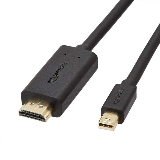 Amazon Basics Mini DisplayPort to HDMI Cable for MacBook Air/Pro, 1080p, Gold-Plated Plugs, 3 Foot, Black