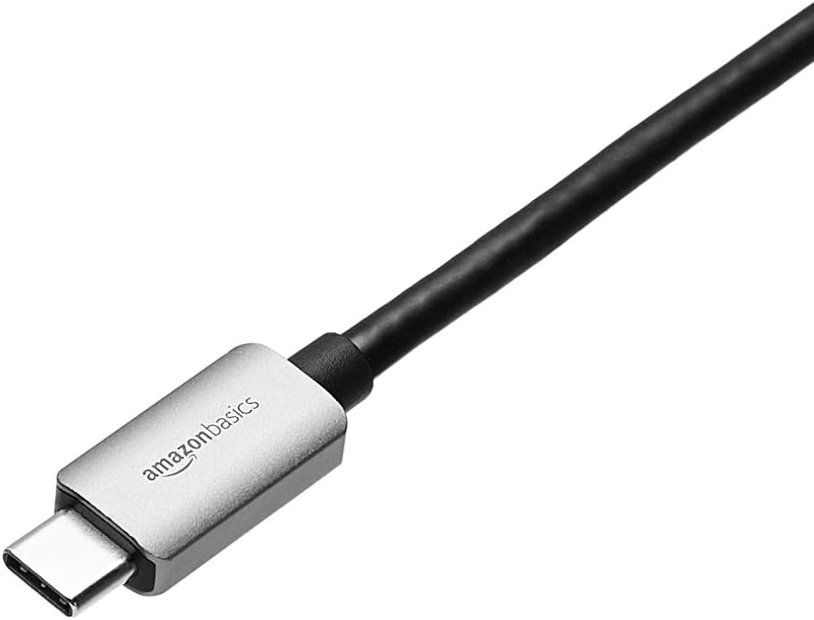 Amazon Basics Aluminum Uni-Directional USB-C (Source) to DisplayPort (Display) Adapter (4K@60Hz), Thunderbolt 3 Compatible, Grey