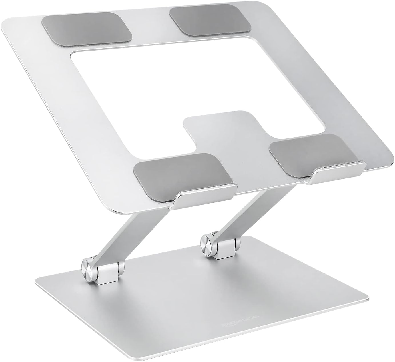Amazon Basics Sturdy and Portable Ergonomic Laptop Stand for Desk, Height Adjustable Riser with Ventilated Cooling, Foldable, Fits all Laptops up to 1